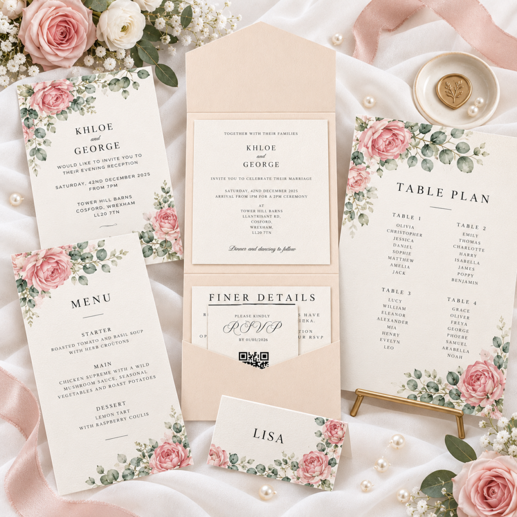 Pocketfold Wedding Stationery Package - package guide image