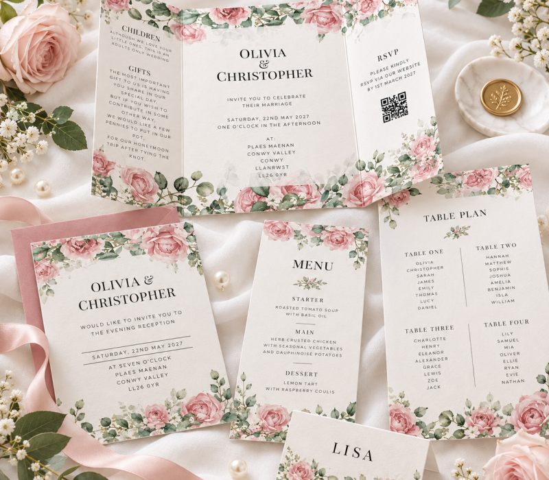 Z-fold Wedding Stationery Package - package guide image